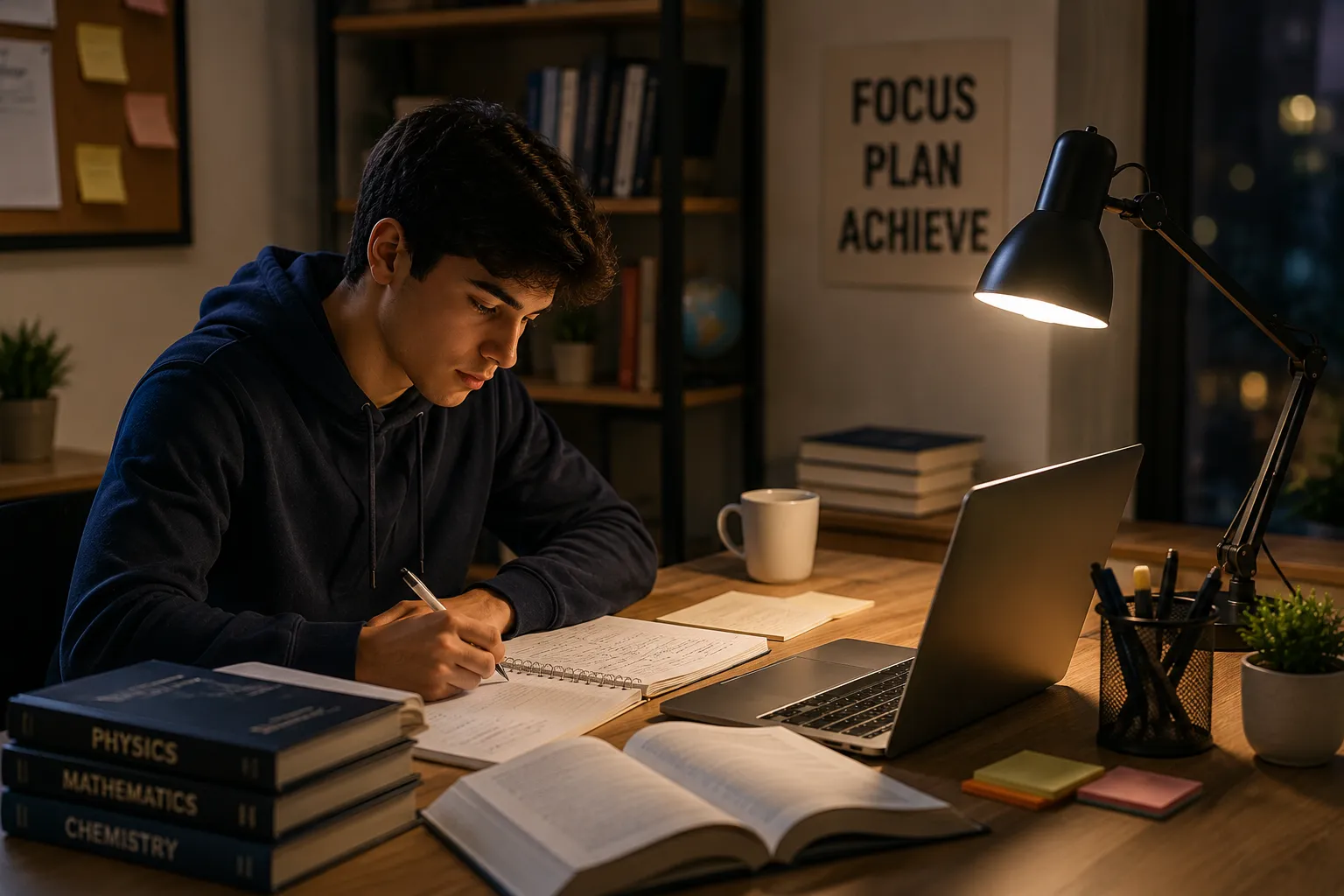 Student studying