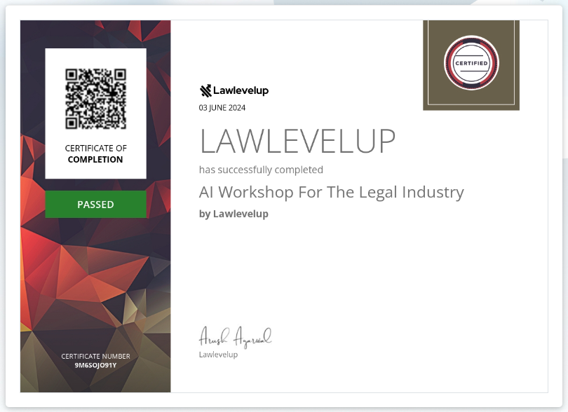 Workshop Certificate