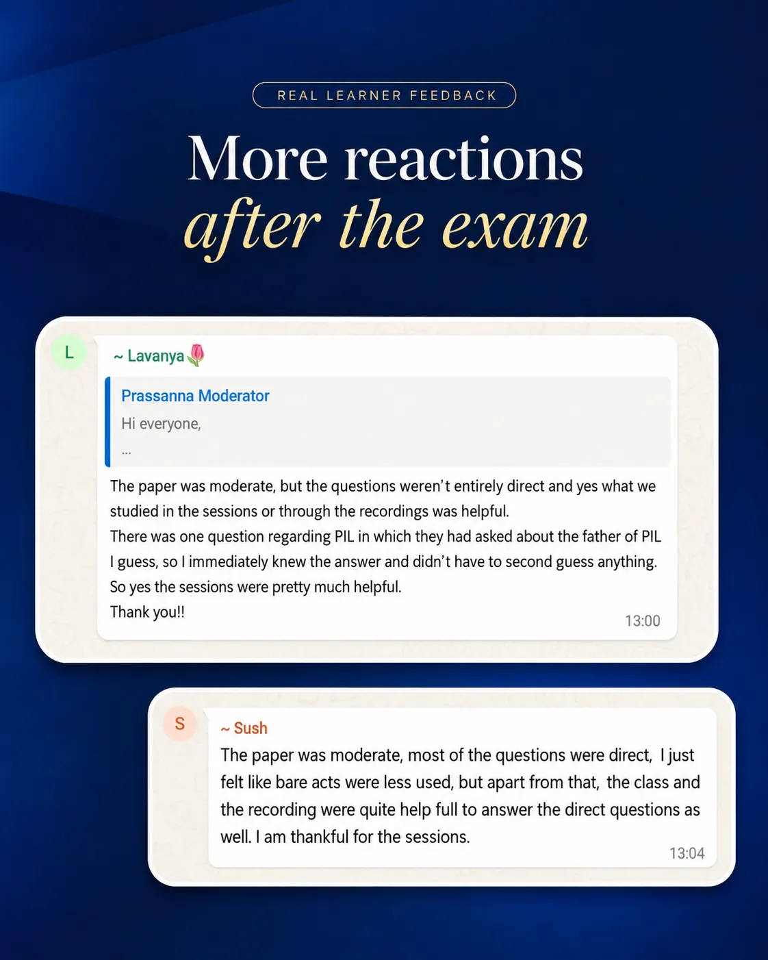More learner feedback after AIBE