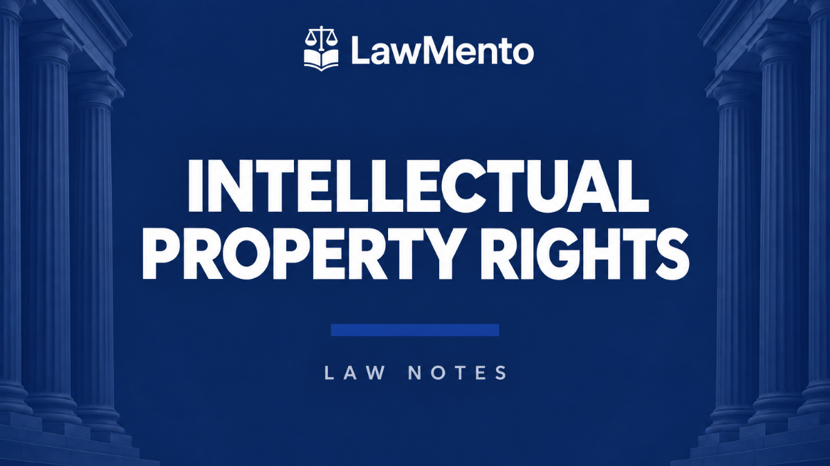 Intellectual Property Rights Notes PDF by LawMento