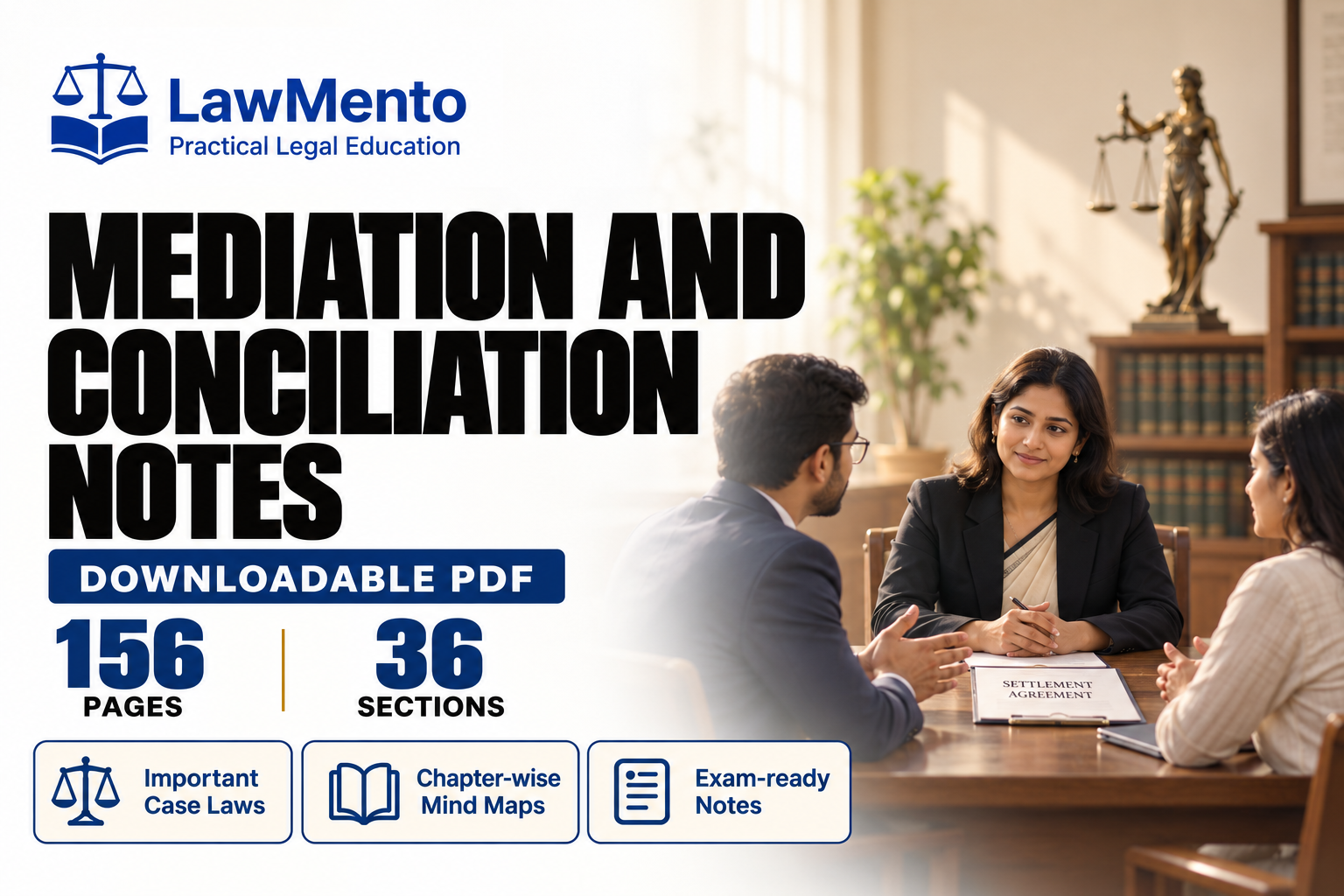 Mediation and Conciliation downloadable PDF notes by LawMento