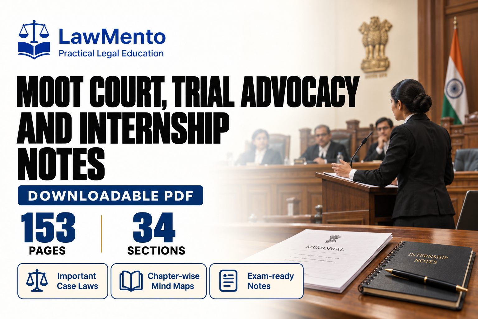 Moot Court, Trial Advocacy and Internship downloadable PDF notes by LawMento