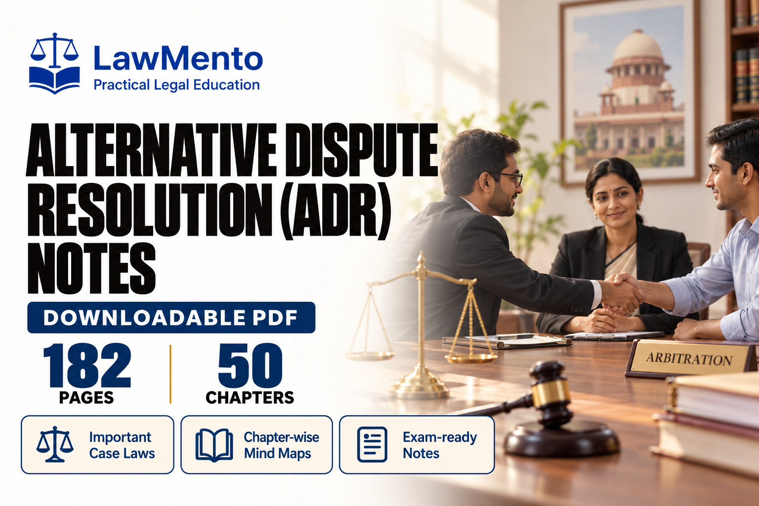 Alternative Dispute Resolution ADR downloadable PDF notes by LawMento