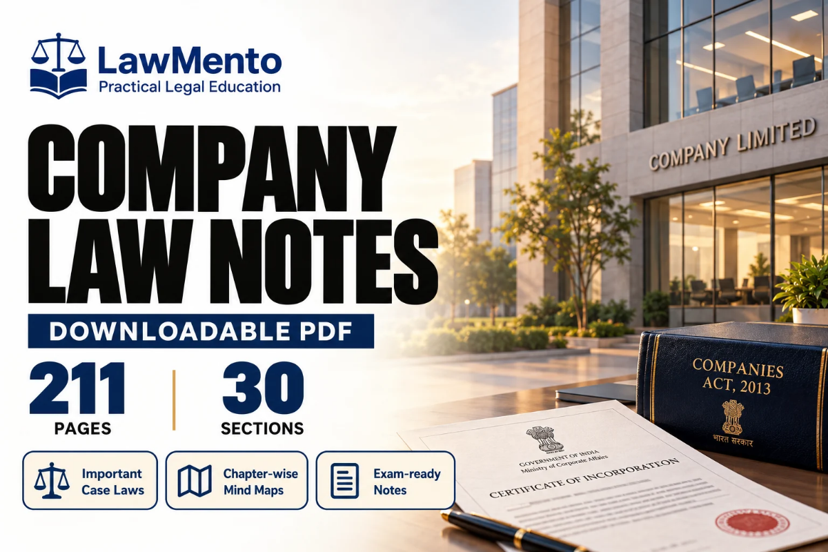 Company Law downloadable PDF notes by LawMento
