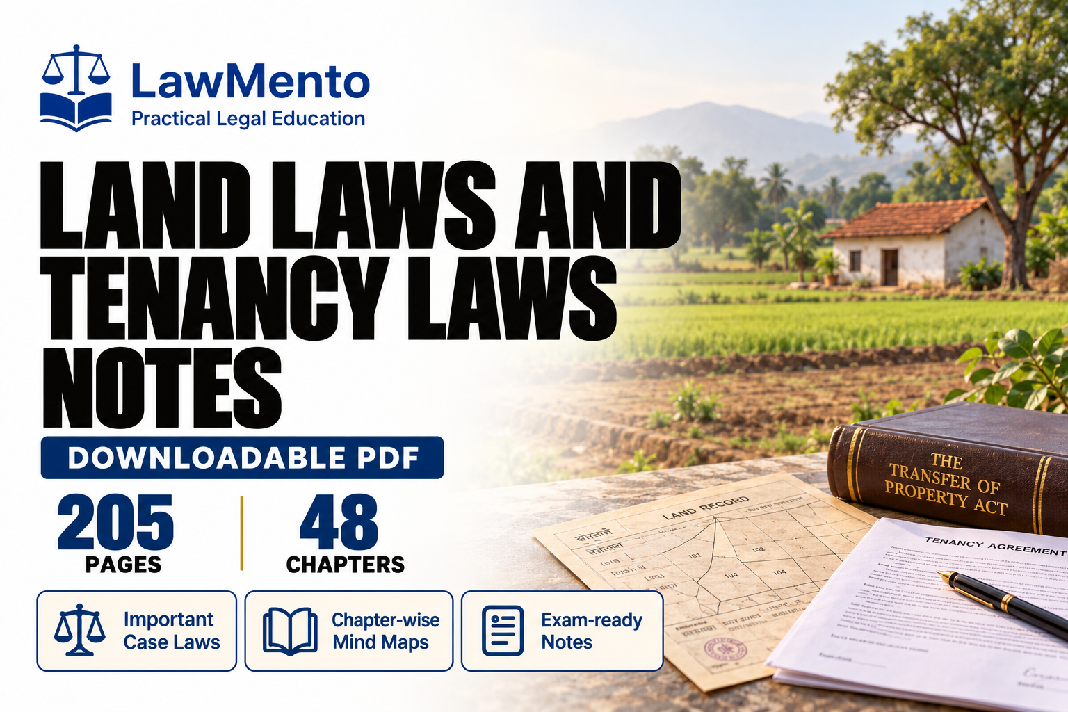 Land Laws and Tenancy Laws downloadable PDF notes by LawMento