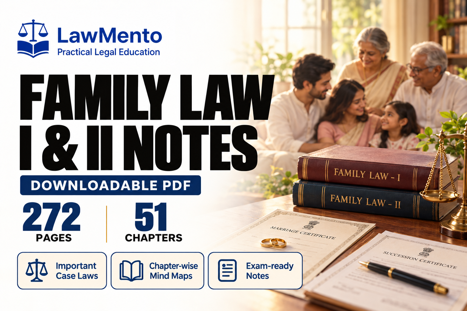 Family Law I and II downloadable PDF notes by LawMento
