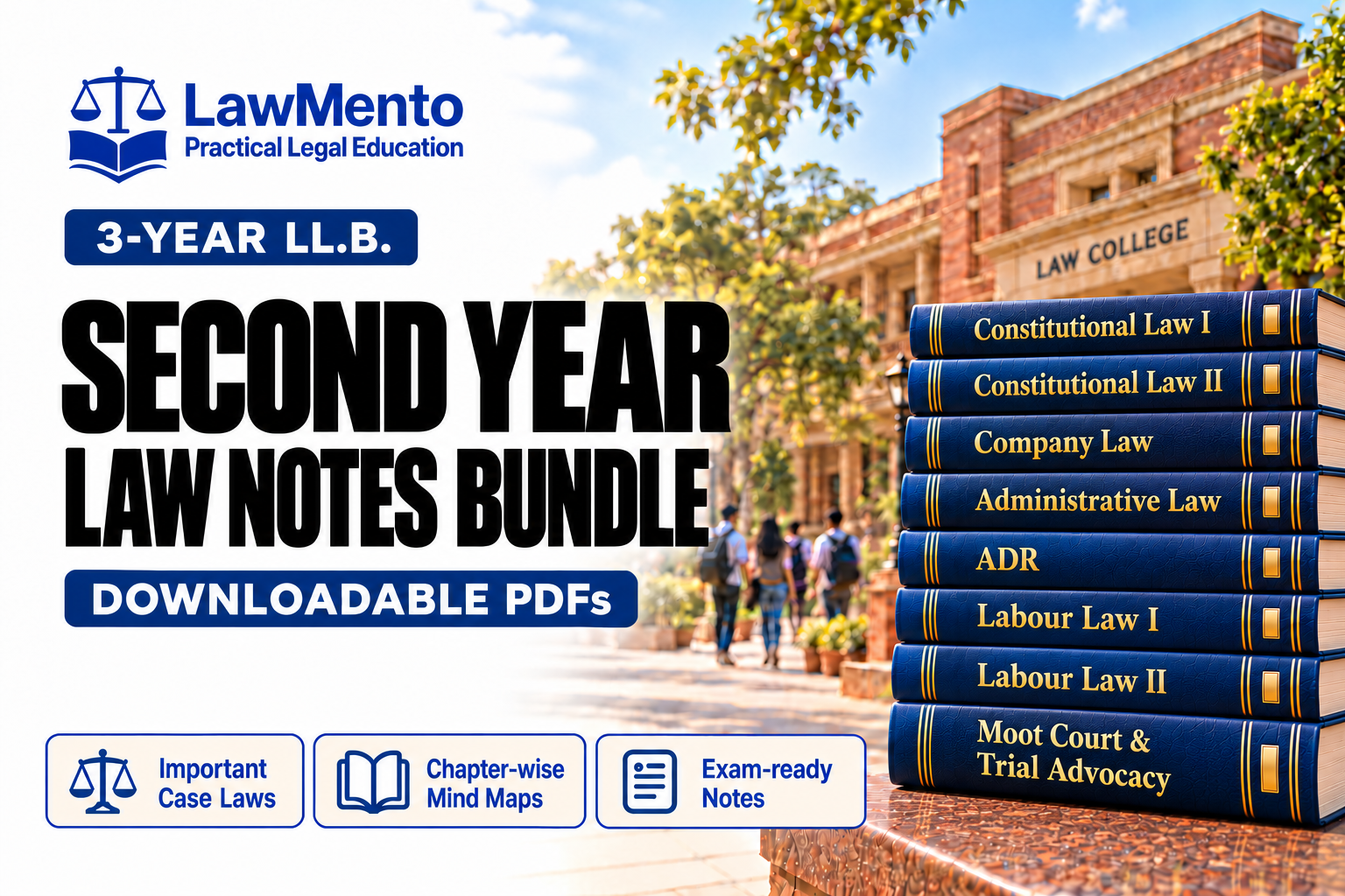 Second Year Law Notes Bundle for the three-year LL.B. programme with subject-labelled law books