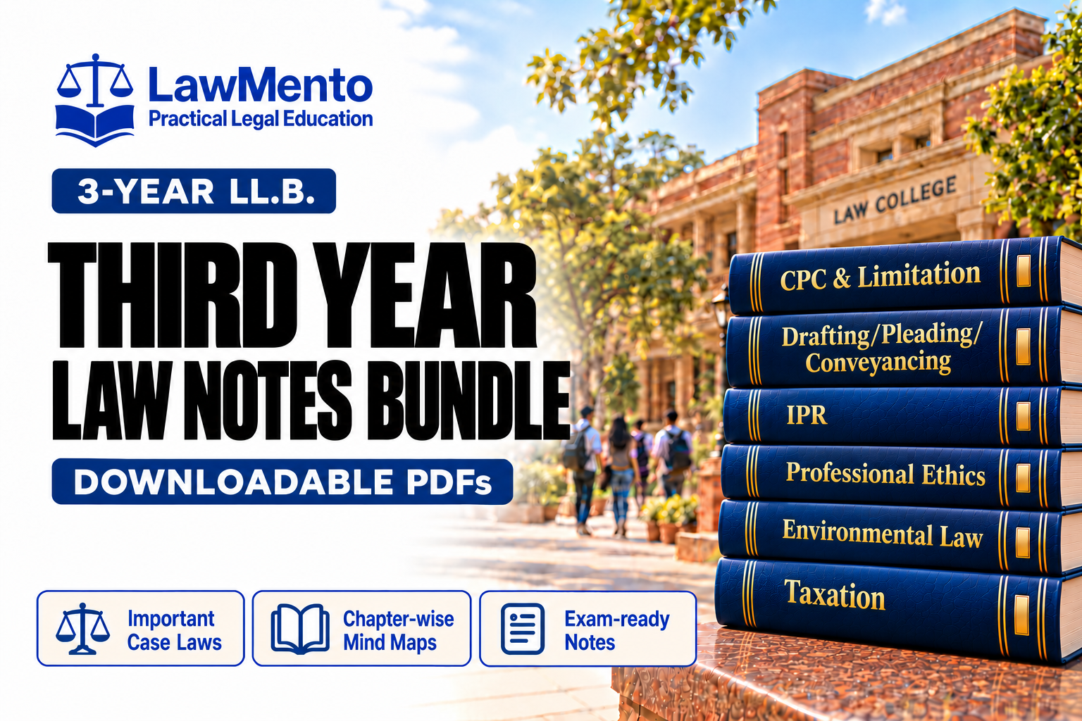 Third Year Law Notes Bundle for the three-year LL.B. programme with subject-labelled law books