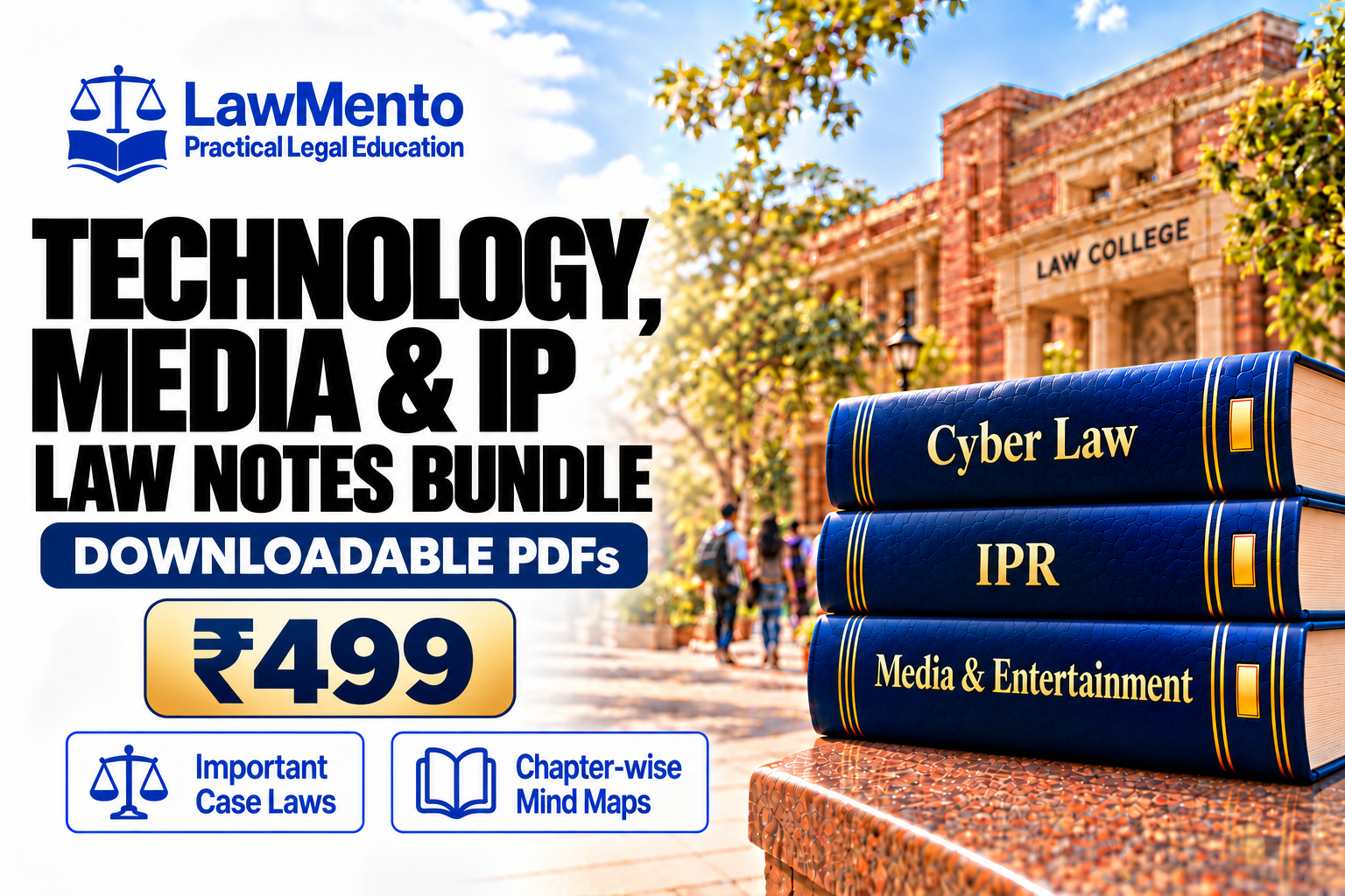 Technology, Media and IP Law Notes Bundle with subject-labelled law books