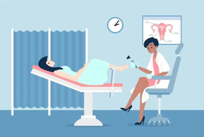 Gynaecologist giving a Treatment to a lady for her Vaginal Dryness