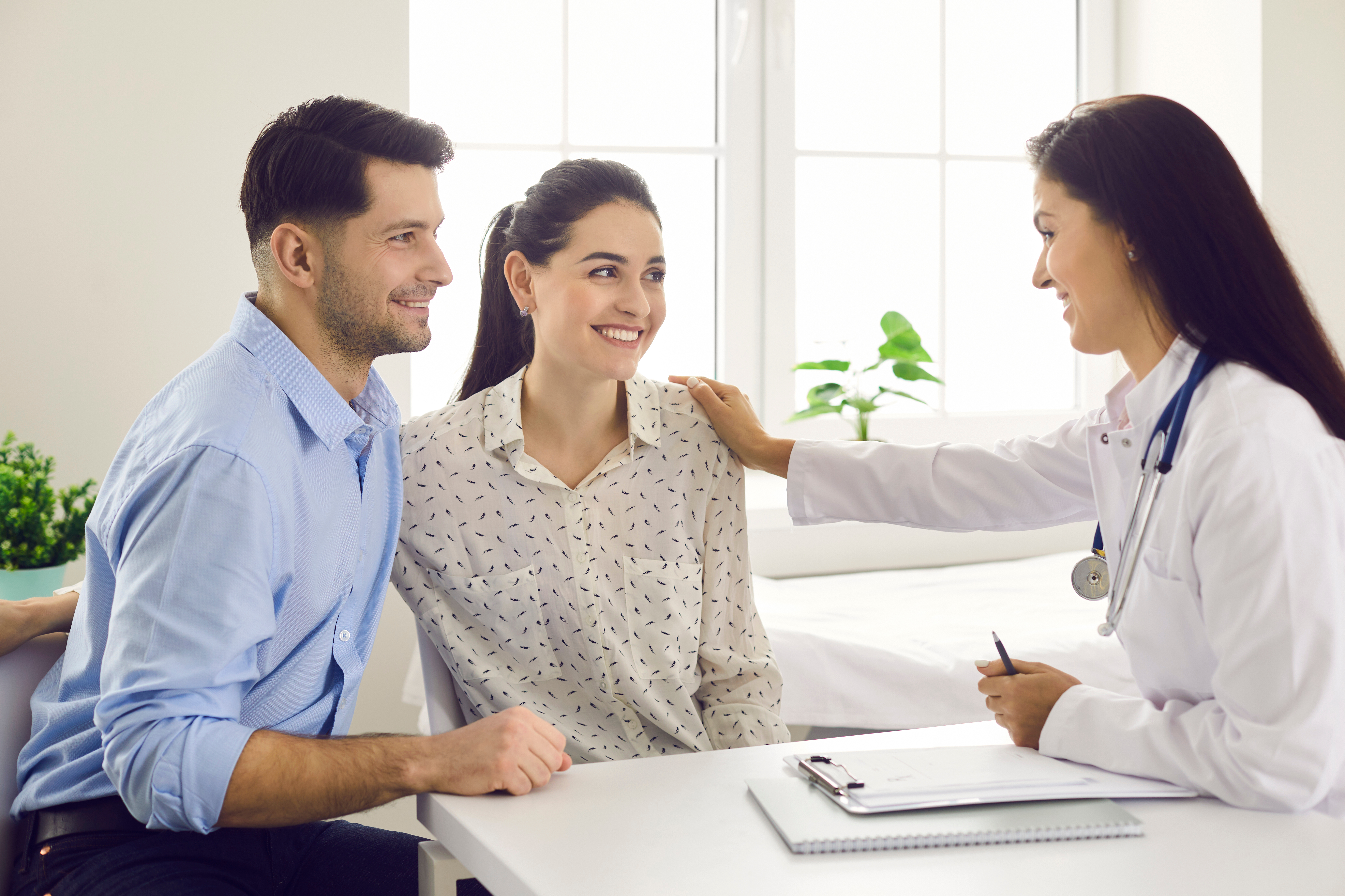Couple at fertility clinic
