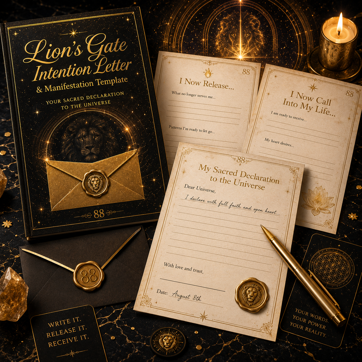 Lion's Gate Intention Letter & Manifestation Template