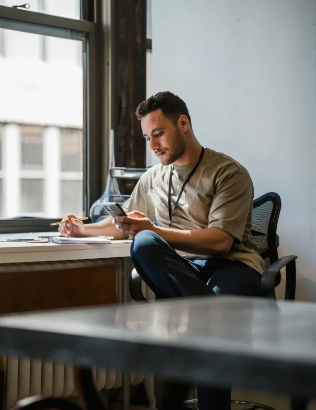 Consultant working at a laptop